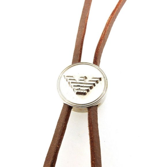 EMPORIO ARMANI strap Eagle mark Silver hardware �~ leather Auth used T17336 - Picture 7 of 7